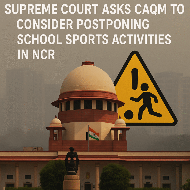 Delhi pollution: SC suggests delaying school sports activities