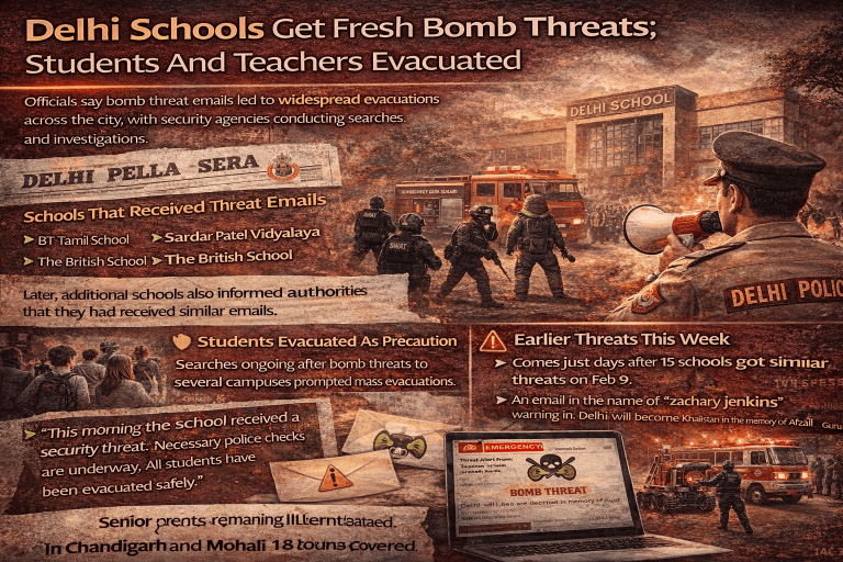 Delhi Schools Get Fresh Bomb Threats; Students And Teachers Evacuated