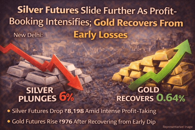 Silver Futures Slide Further As Profit-Booking Intensifies; Gold Recovers From Early Losses